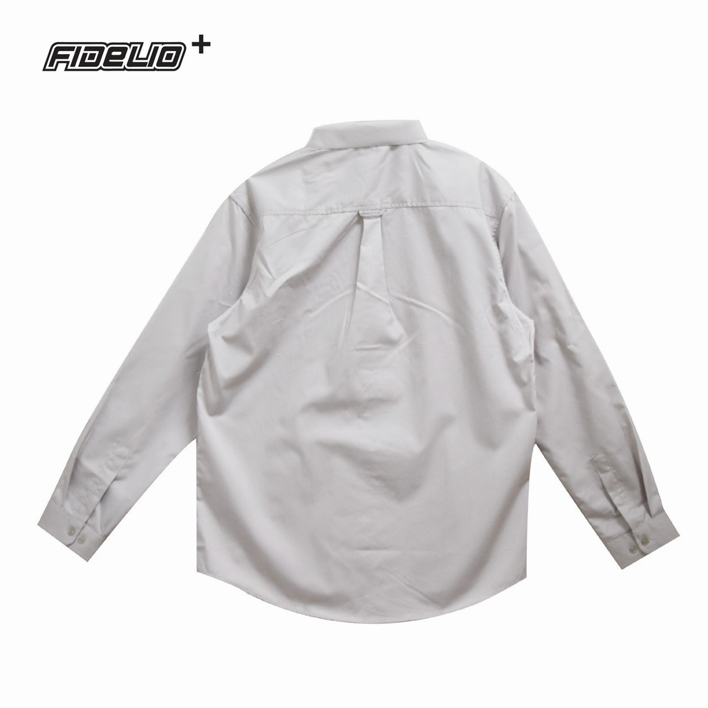 Fidelio Plus Size  Basic Business Shirt - Light Grey