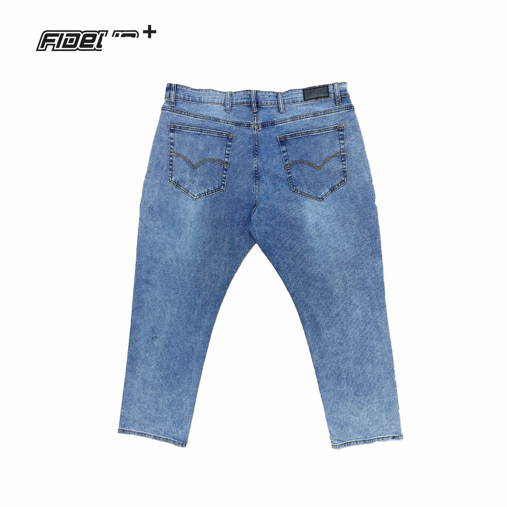 Fidelio Plus SIze X199 Slim Straight Washed Denim -Light Blue