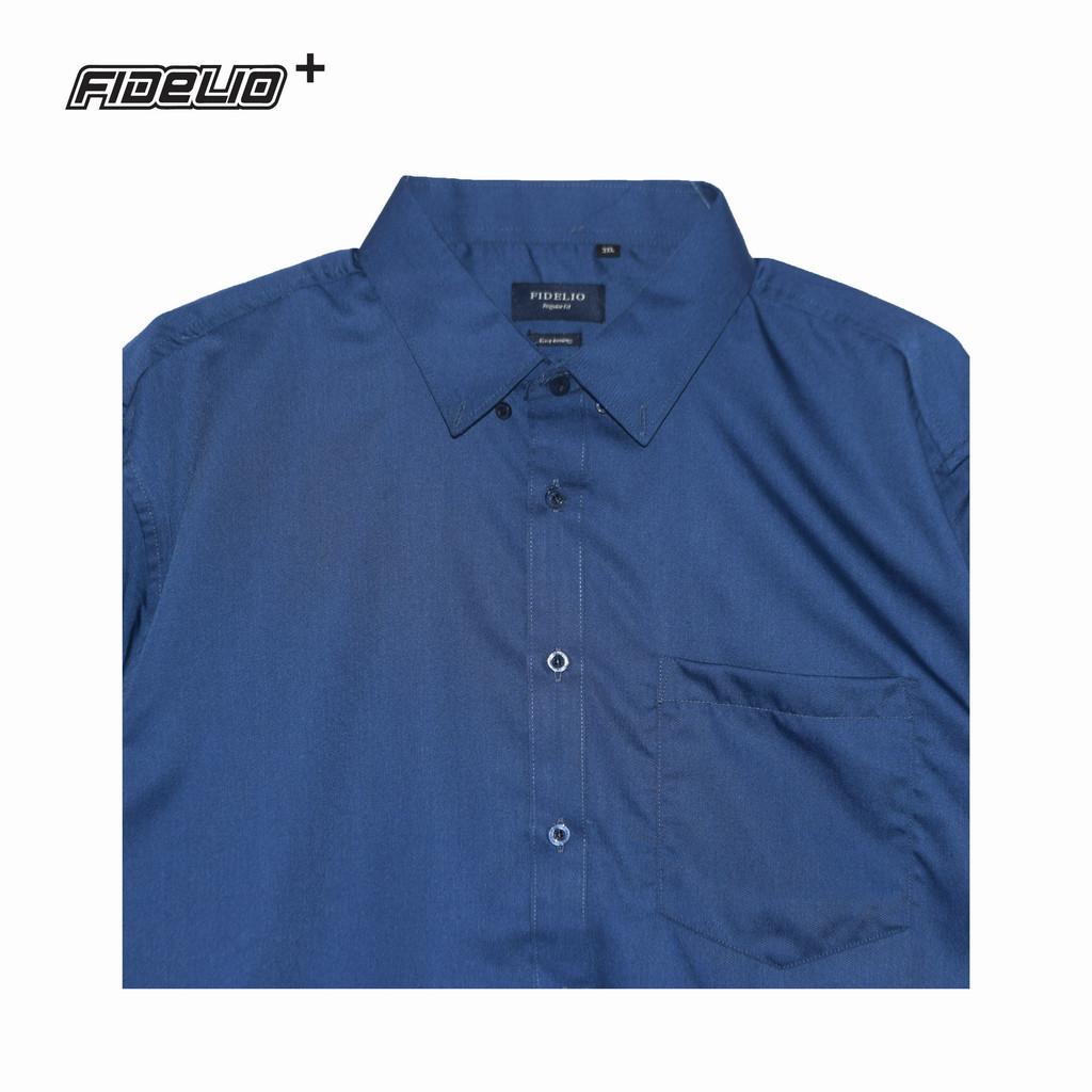 Fidelio Plus Size  Basic Business Shirt - Navy