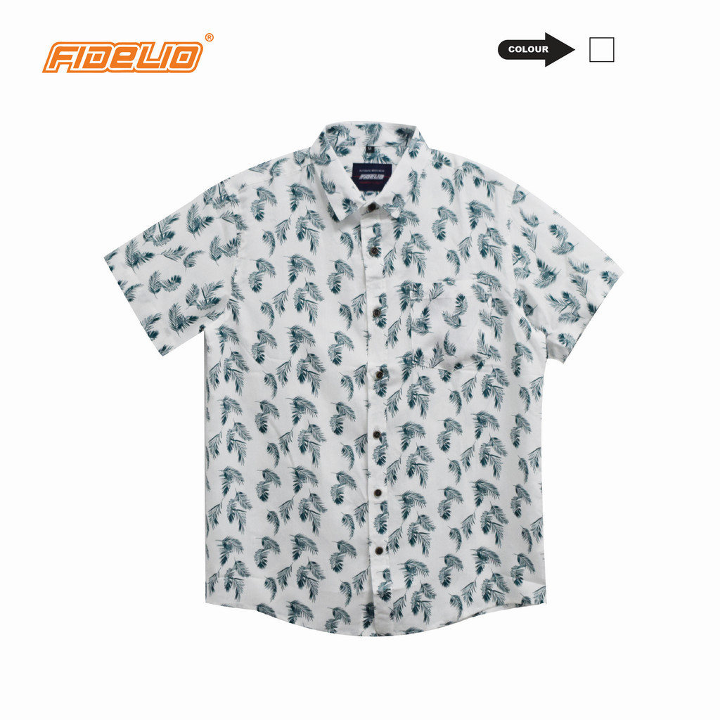 Fidelio Hawaiian Printed Short Sleeve Shirts -White