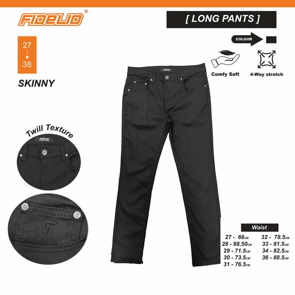 Fidelio Slim Fit Stretchable Black Denim