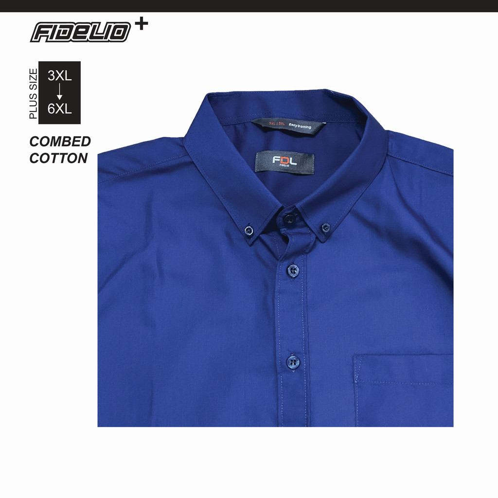 Fidelio Plus Size Signature Business Shirts - Navy