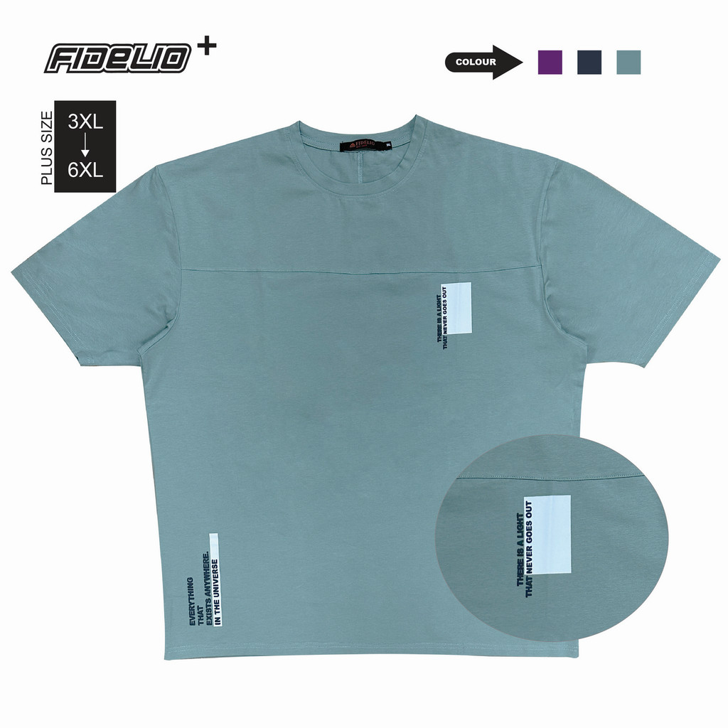 Fidelio Plus Size Light Verse Graphic Tees - Green