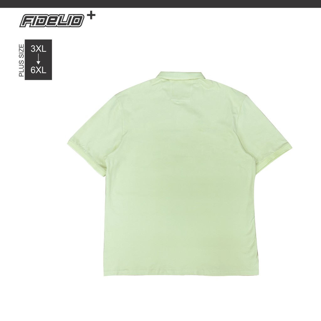 Fidelio Plus Size Embroidery Polo Tees - Light Green
