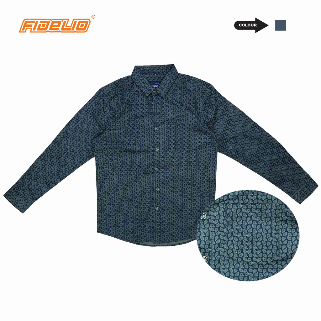 Fidelio Micro-Printed Long Sleeve Shirts - Army Green