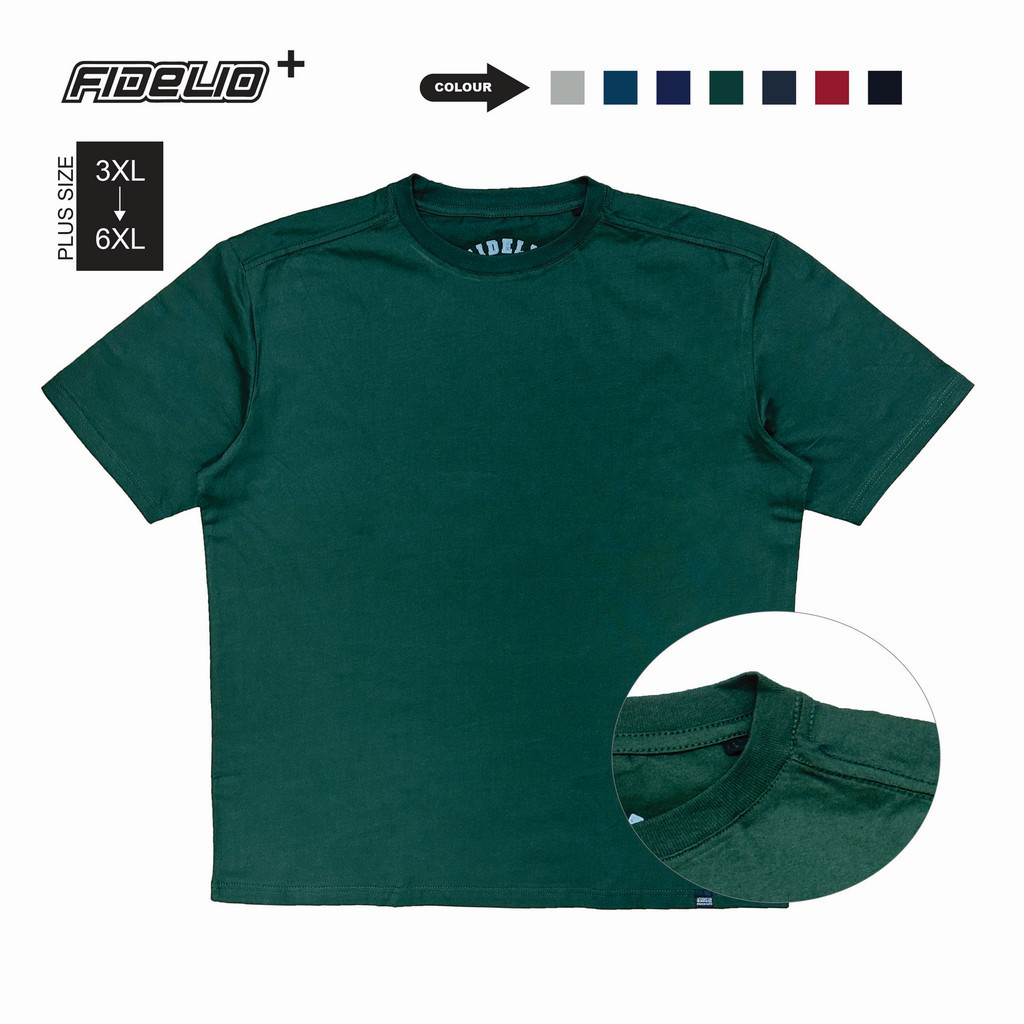 Fidelio Plus Size Signature Basic Tees -Dark Green