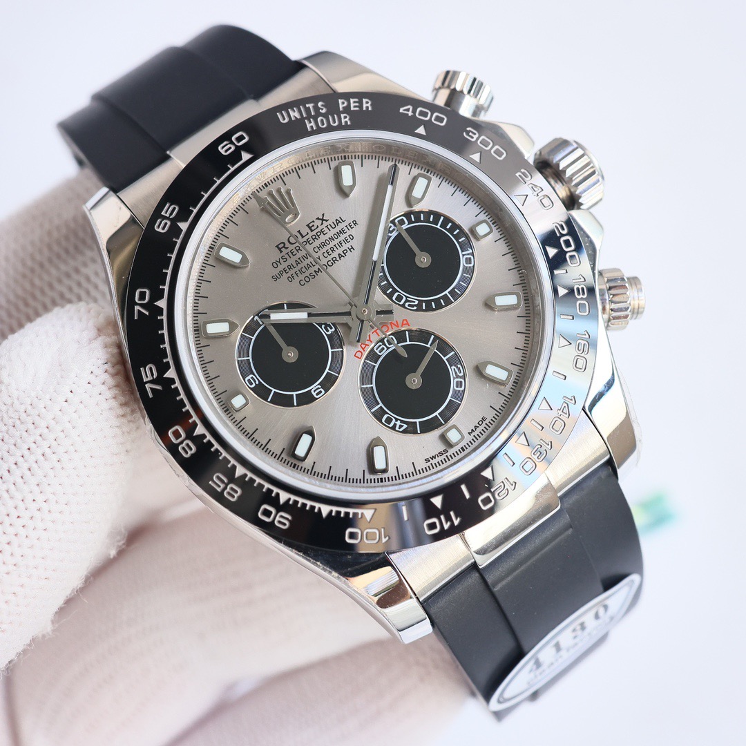 ロレックス・デイトナ グレー＆ホワイトゴールドプレート40mm机械表