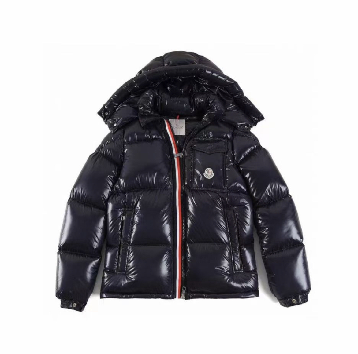 MONCLER ダウンジャケット Montbeliard（ユニセックス）「三色ストライプジッパー」(さんしょくストライプジッパー)