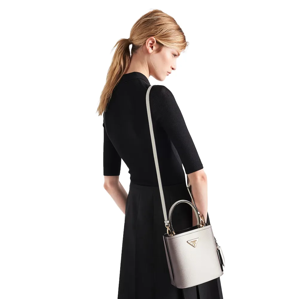 PRADA(プラダ) プラダ パニエ サフィアーノレザー スモールバッグ スフマート ホワイト