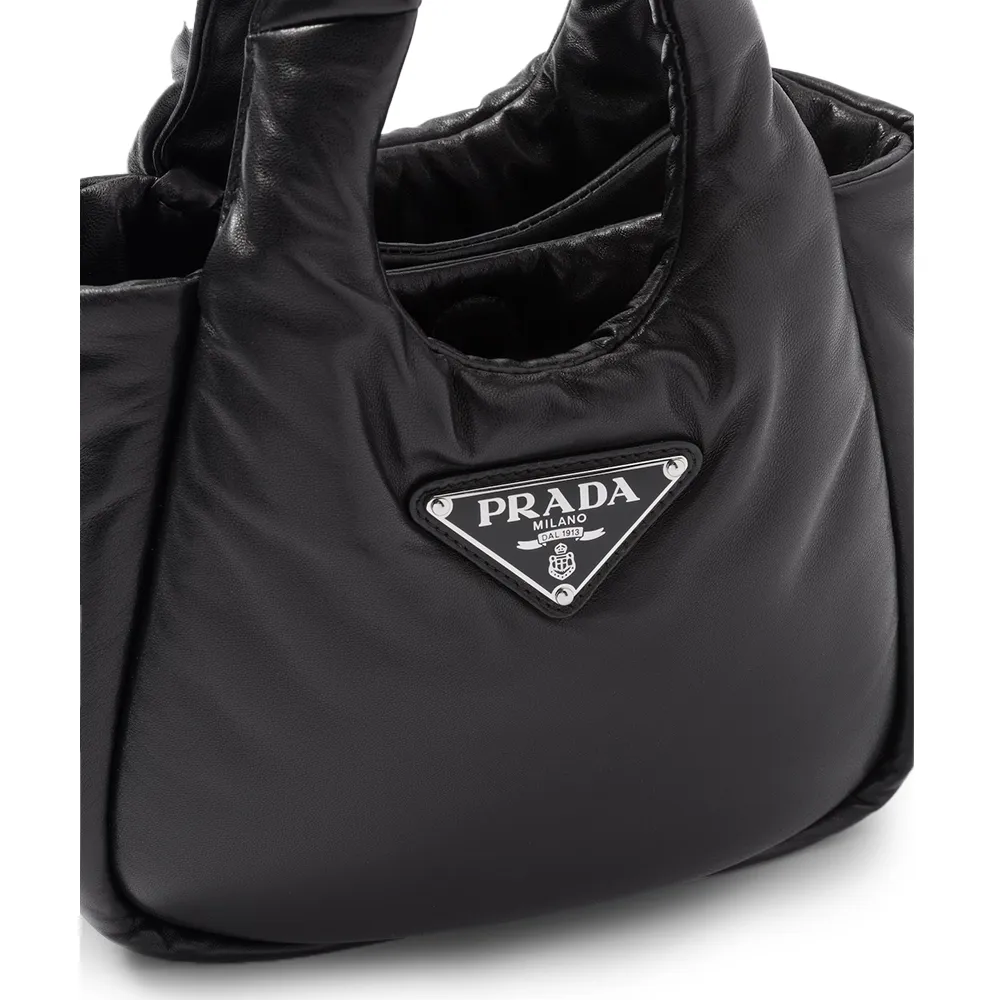 PRADA(プラダ) プラダ ソフト パデッドナッパレザー ミニハンドバッグ ブラック