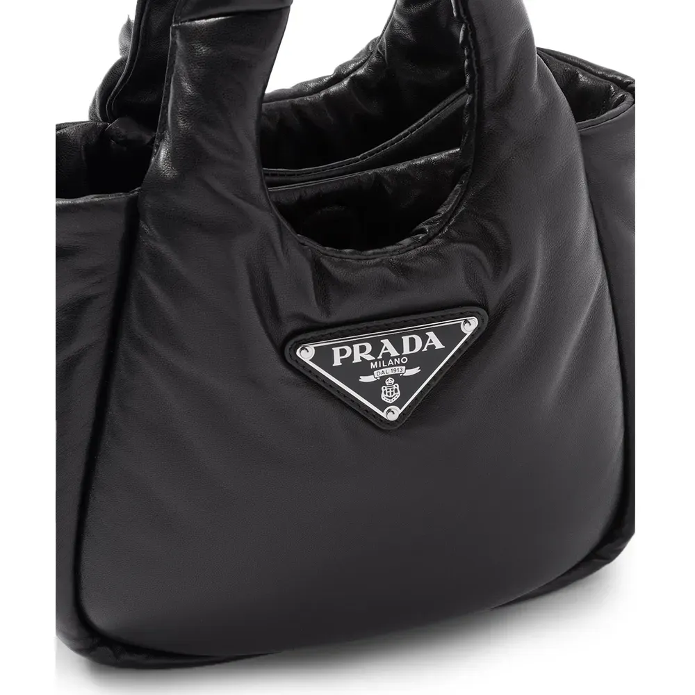 PRADA(プラダ) プラダ ソフト パデッドナッパレザー ミニハンドバッグ ブラック
