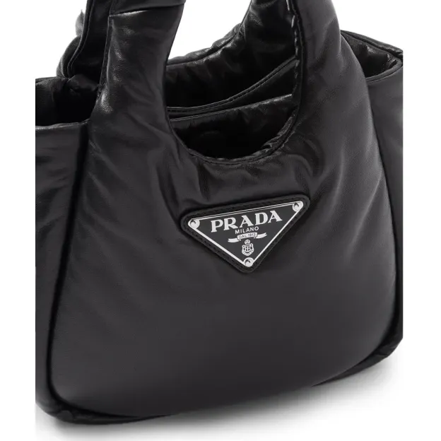 PRADA(プラダ) プラダ ソフト パデッドナッパレザー ミニハンドバッグ ブラック