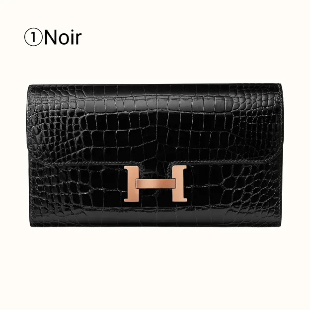 【HERMES】Constance long wallet アリゲーター ノワー