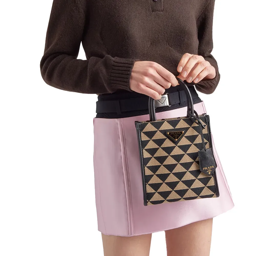 PRADA(プラダ) プラダ シンボル エンブロイダリーファブリック ミニバッグ