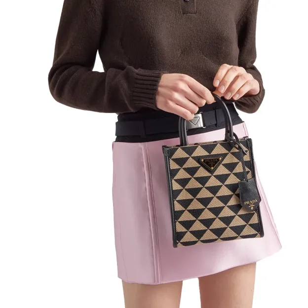 PRADA(プラダ) プラダ シンボル エンブロイダリーファブリック ミニバッグ