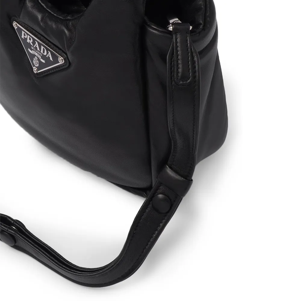 PRADA(プラダ) プラダ ソフト パデッドナッパレザー ミニハンドバッグ ブラック