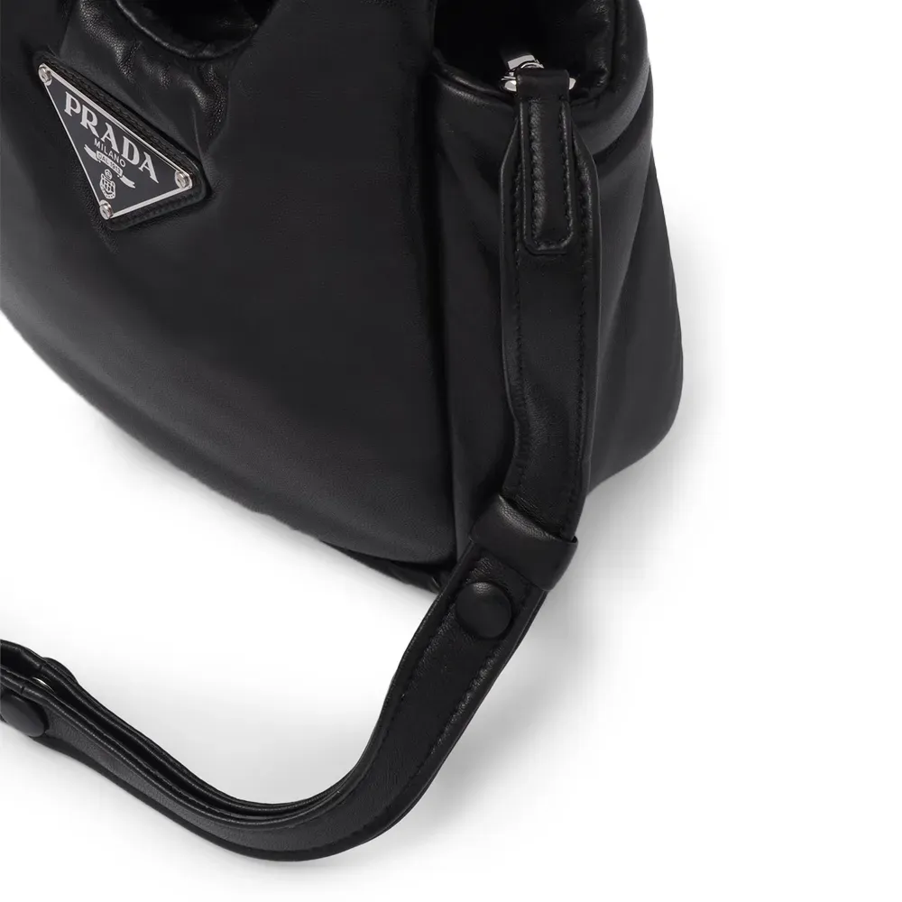 PRADA(プラダ) プラダ ソフト パデッドナッパレザー ミニハンドバッグ ブラック