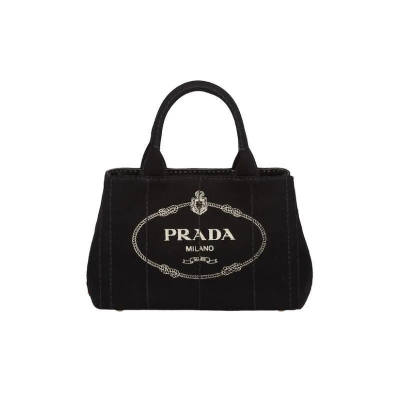 PRADA(プラダ) カナパ ファブリック ハンドバッグ ブラック