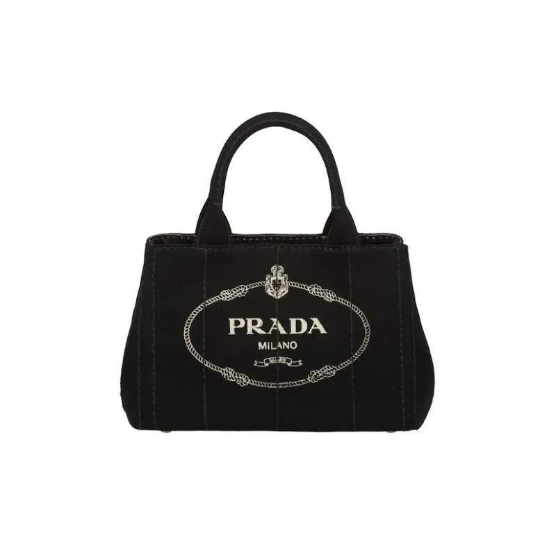 PRADA(プラダ) カナパ ファブリック ハンドバッグ ブラック
