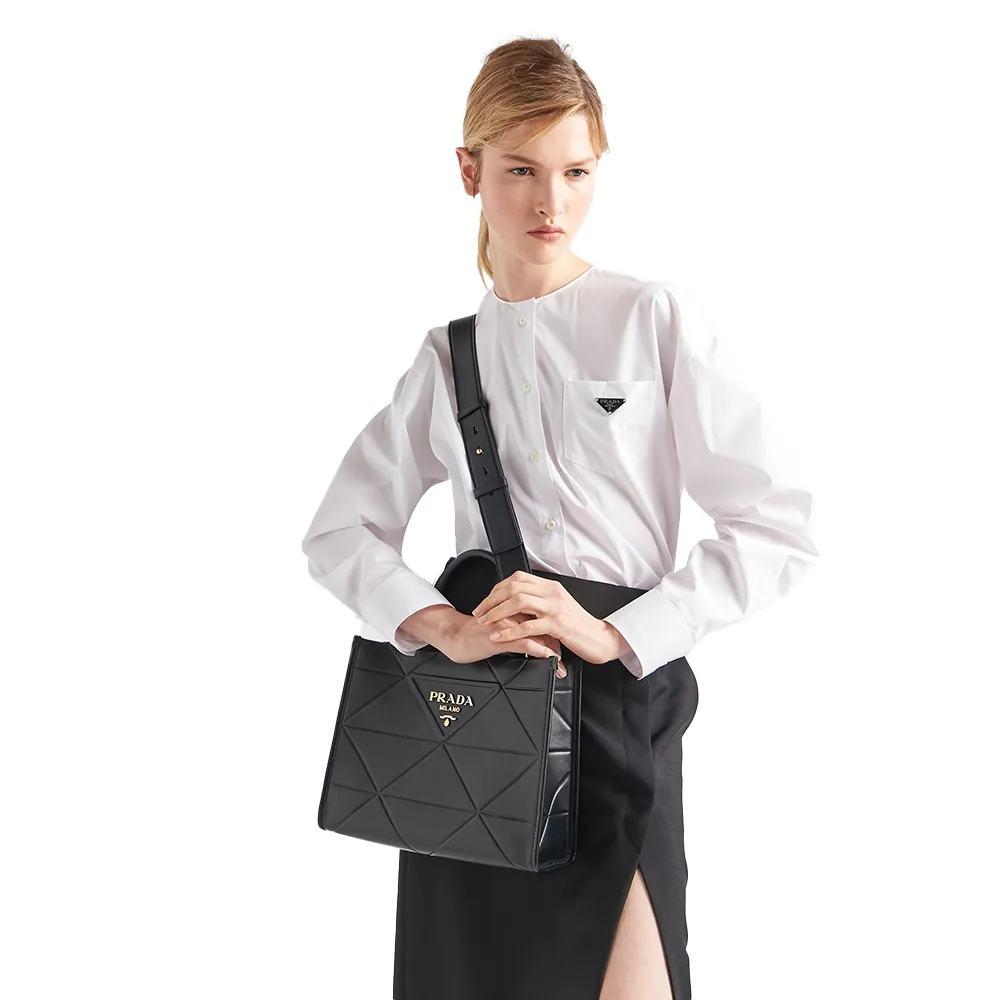 PRADA(プラダ) プラダ シンボル トップステッチ レザー スモール バッグ