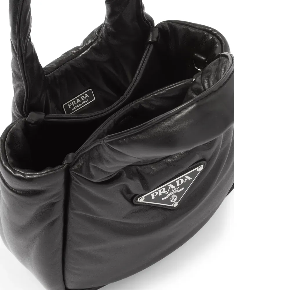 PRADA(プラダ) プラダ ソフト パデッドナッパレザー ミニハンドバッグ ブラック