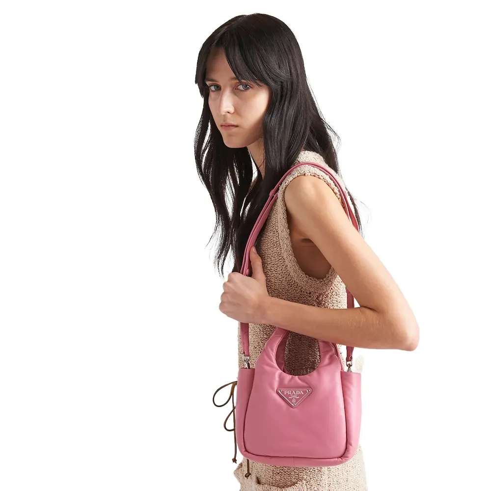 PRADA(プラダ) プラダ ソフト パデッドナッパレザー ミニハンドバッグ ピンク