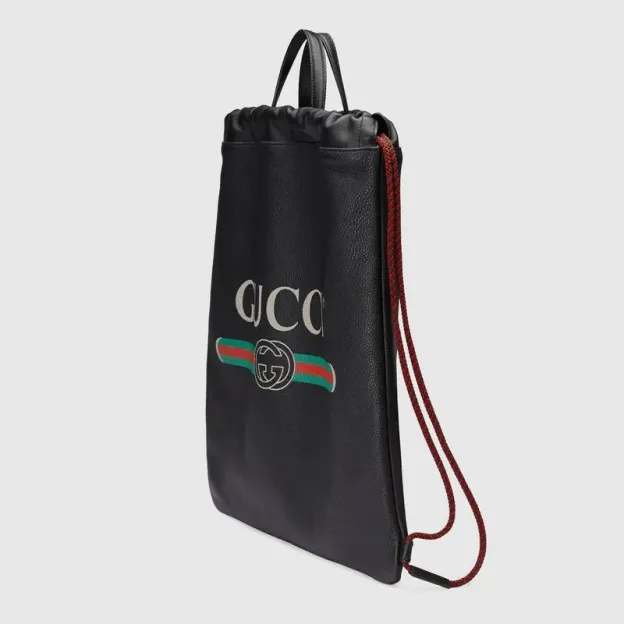GUCCI(グッチ)〔グッチ プリント〕レザー ドローストリング バックパック