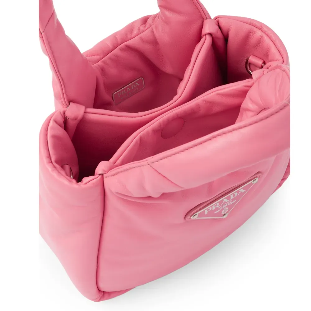 PRADA(プラダ) プラダ ソフト パデッドナッパレザー ミニハンドバッグ ピンク