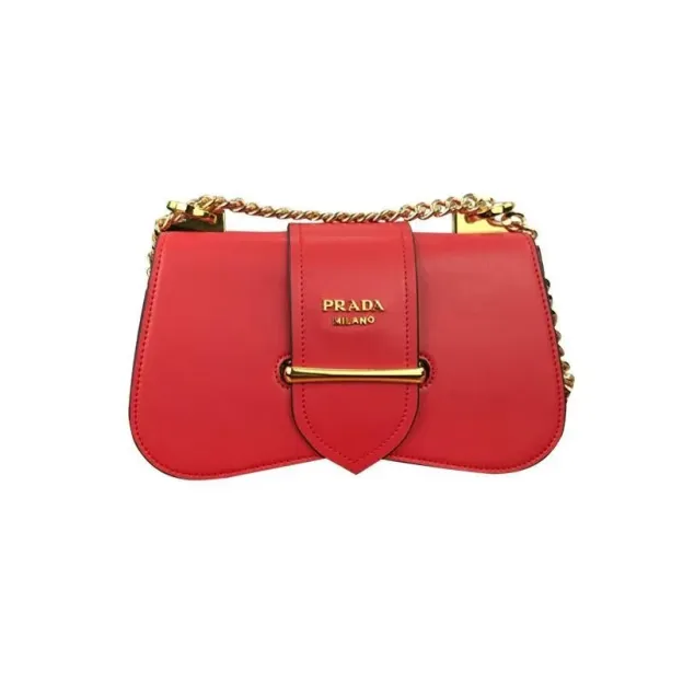 PRADA(プラダ) プラダ シドニー レザー ショルダーバッグ レッド