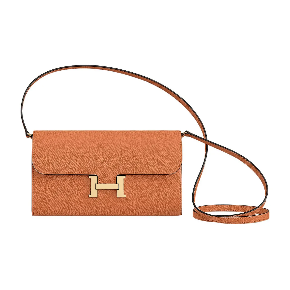 HERMES Constance Long To Go シルバーバックル エプソムレザー 財布 ハンドバッグ ショルダーバッグ 通常サイズ レディース Noir  （黒）