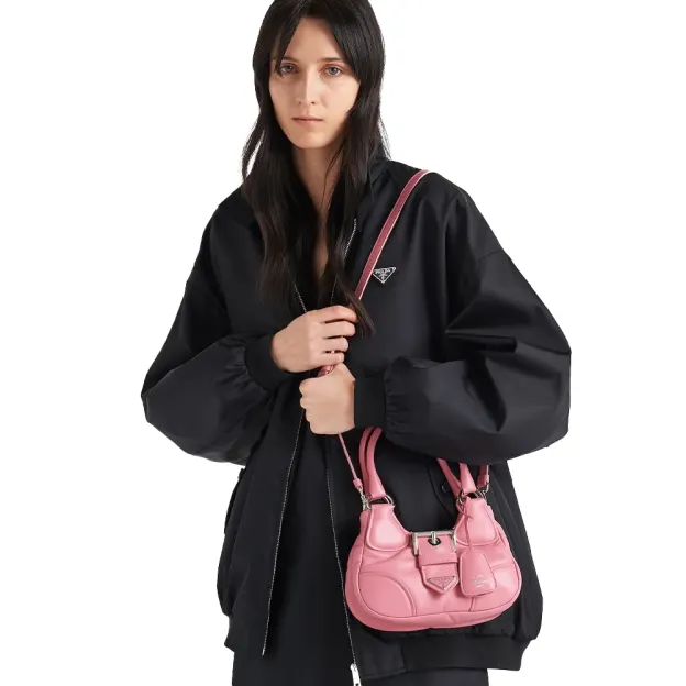 PRADA(プラダ) プラダ ムーン パデッドナッパレザー バッグ ピンク