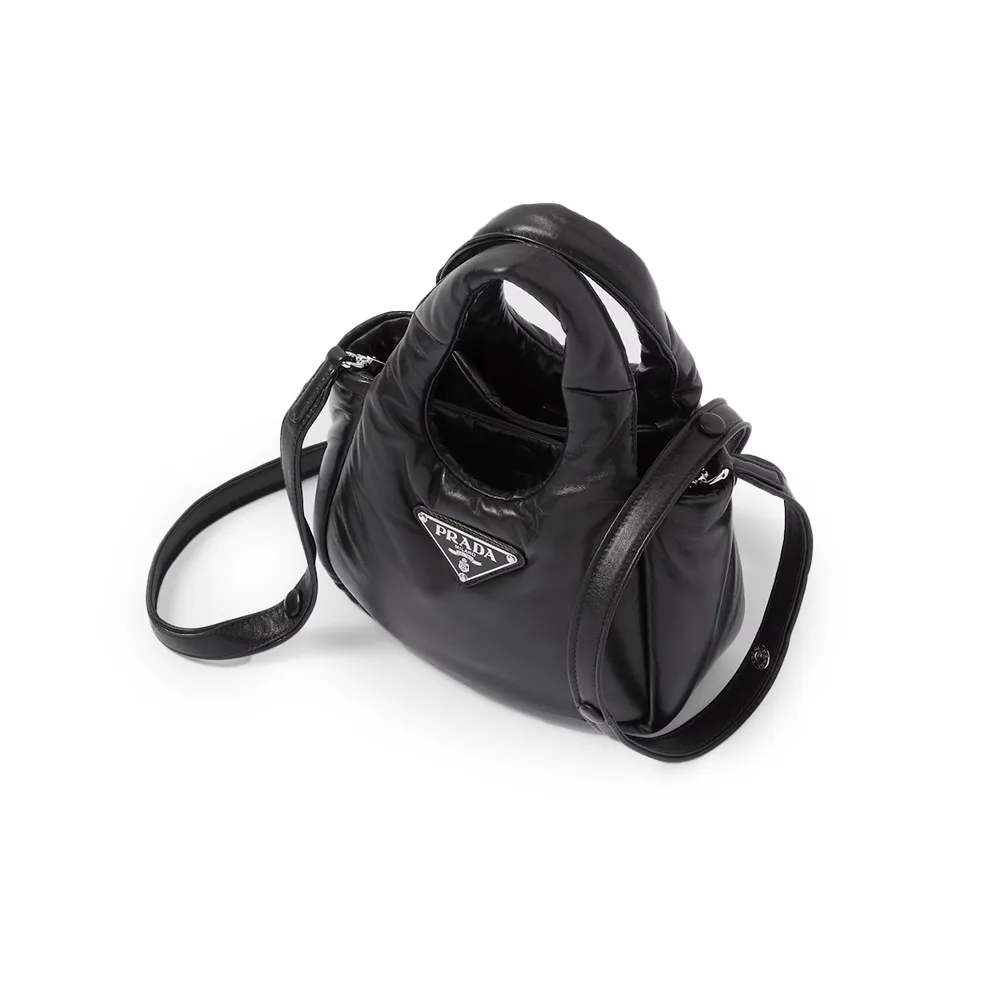 PRADA(プラダ) プラダ ソフト パデッドナッパレザー ミニハンドバッグ ブラック