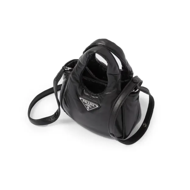 PRADA(プラダ) プラダ ソフト パデッドナッパレザー ミニハンドバッグ ブラック