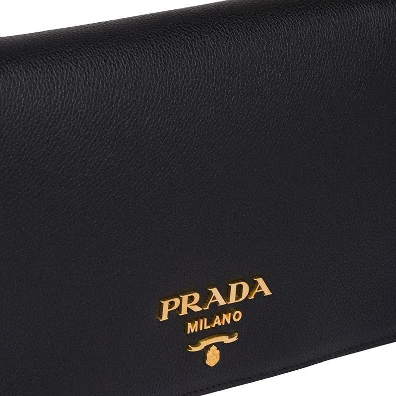 PRADA(プラダ) レザー ショルダーバッグ ブラック