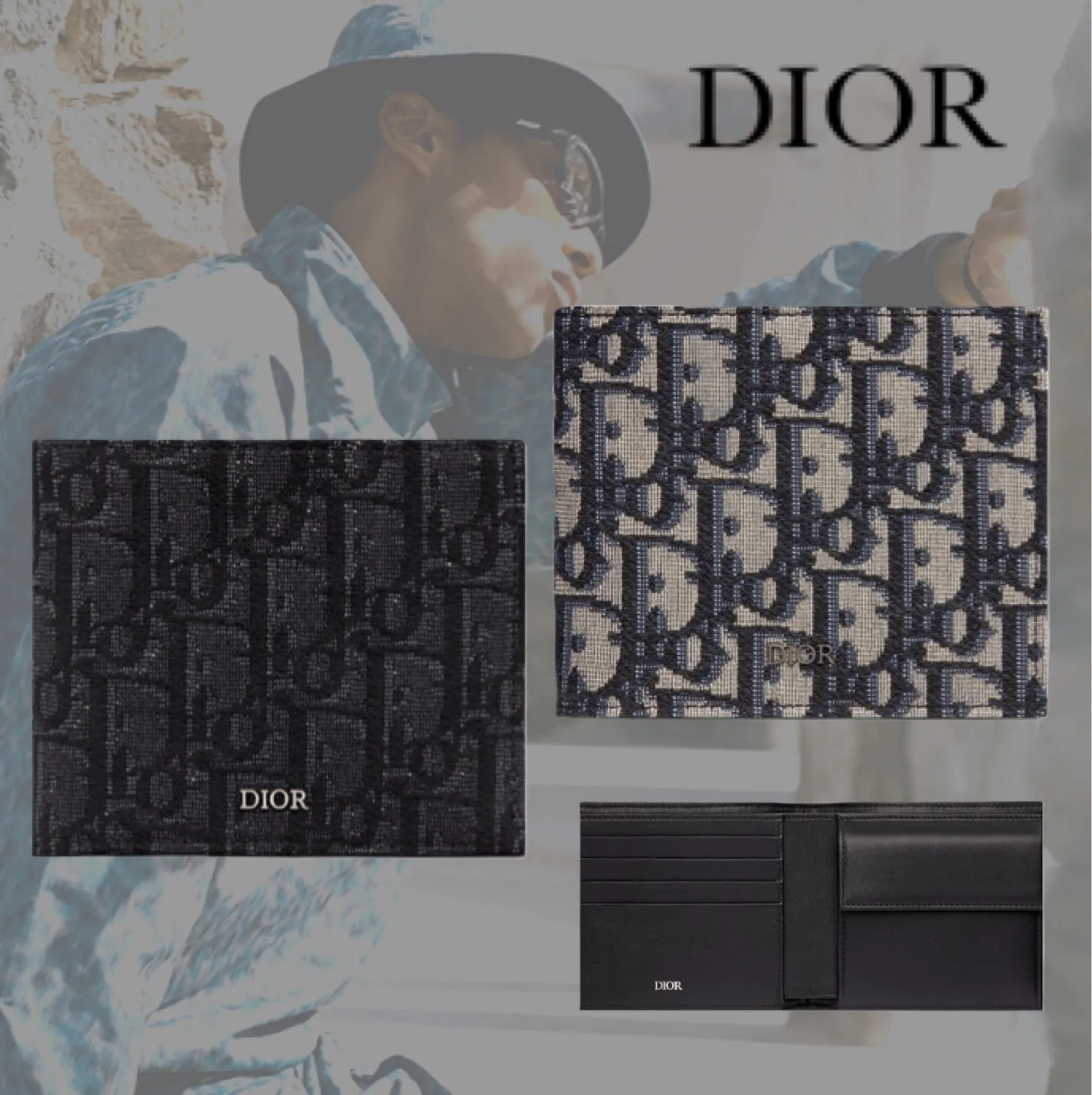 【Dior】コインケース付き 2つ折りウォレット ミニ財布