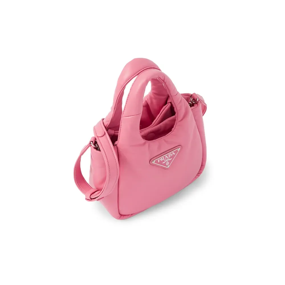 PRADA(プラダ) プラダ ソフト パデッドナッパレザー ミニハンドバッグ ピンク