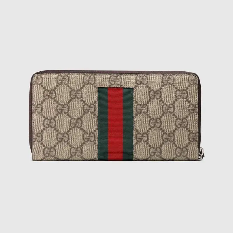 GUCCI(グッチ) ウェブ GGスプリーム キャンバス ジップアラウンドウォレット