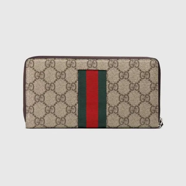 GUCCI(グッチ) ウェブ GGスプリーム キャンバス ジップアラウンドウォレット
