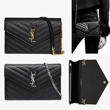 Saint Laurent なし☆YSL モノグラム エンベロープ チェーンウォレット