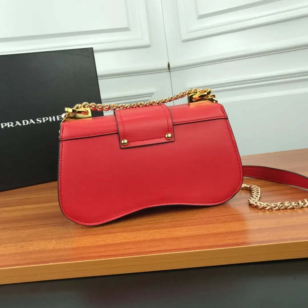 PRADA(プラダ) プラダ シドニー レザー ショルダーバッグ レッド