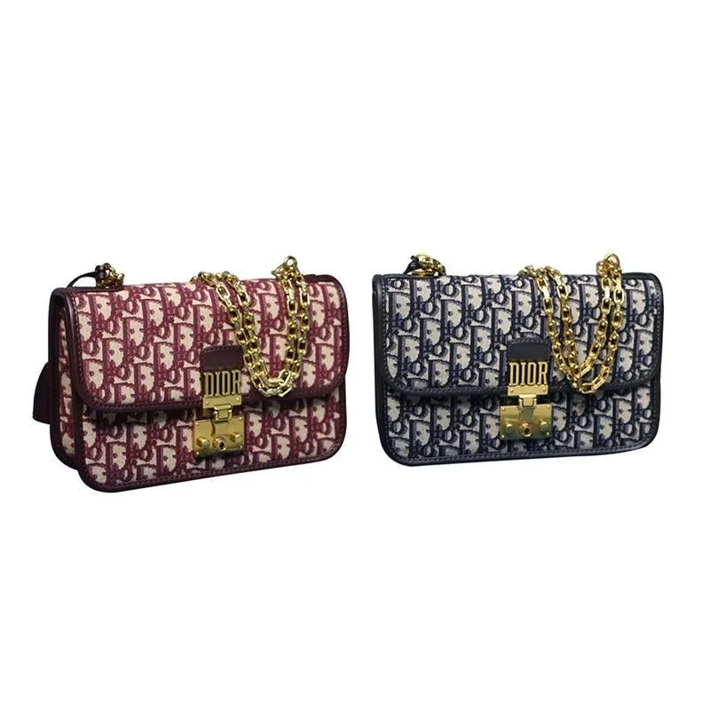 Dior(ディオール) 刺繍入りキャンバス ショルダーバッグ 2色