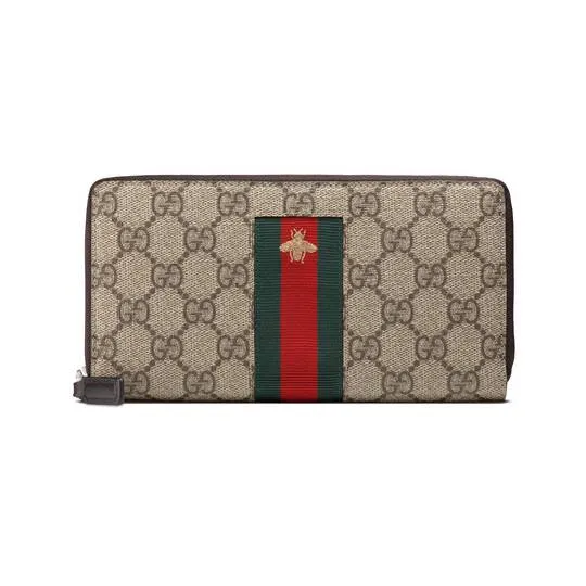 GUCCI(グッチ) ウェブ GGスプリーム キャンバス ジップアラウンドウォレット