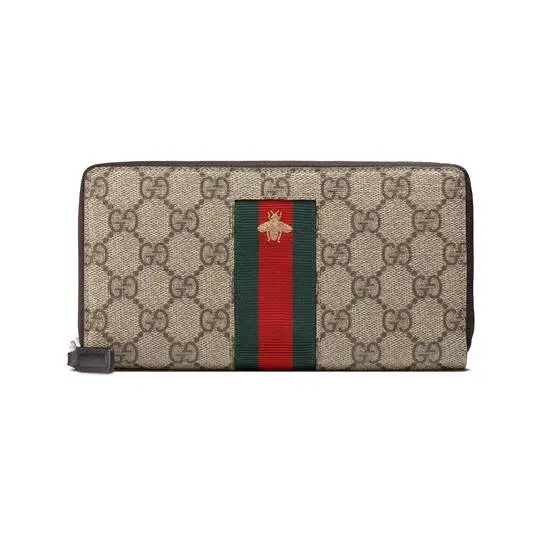 GUCCI(グッチ) ウェブ GGスプリーム キャンバス ジップアラウンドウォレット