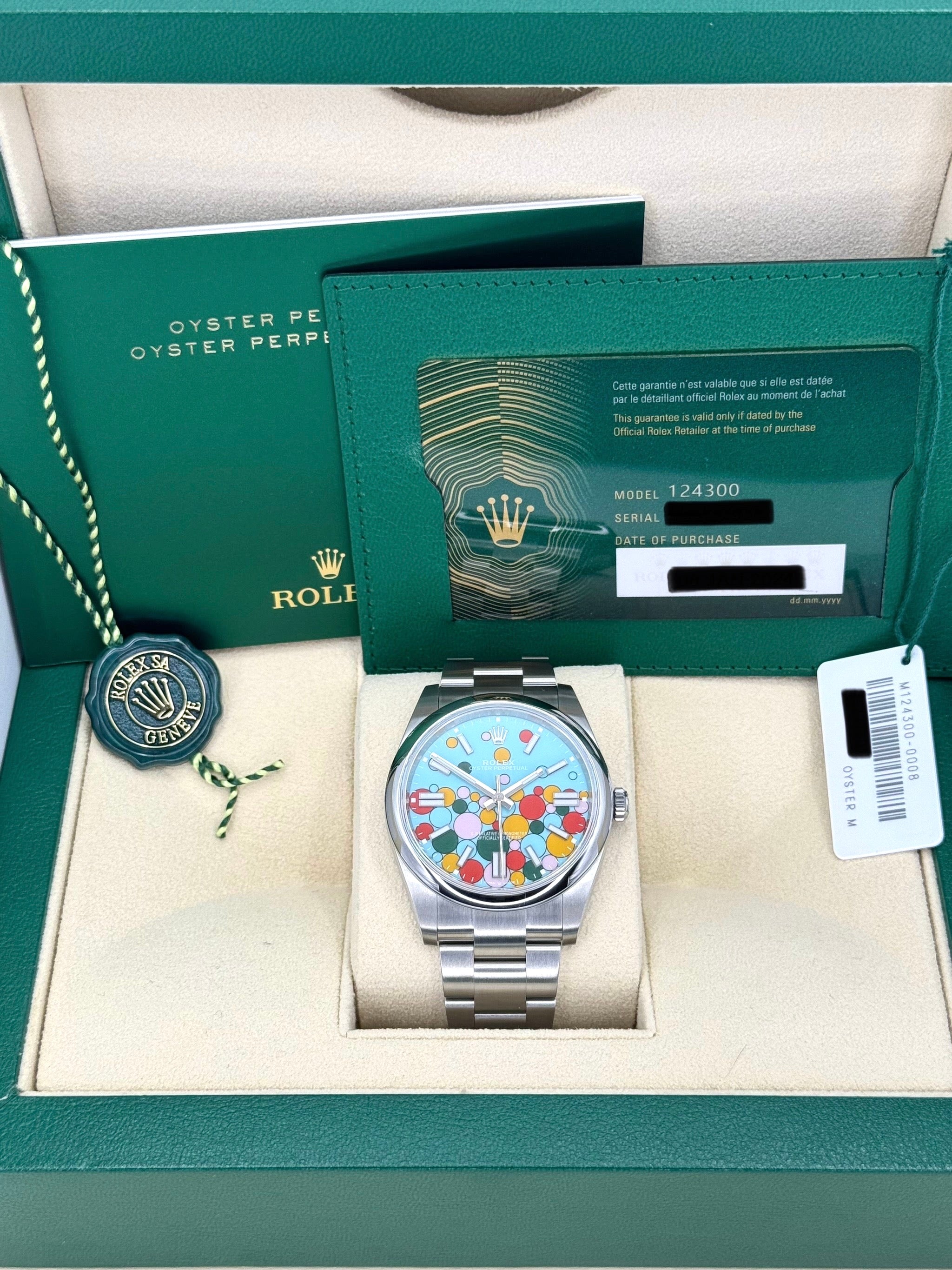NEW 2024 ロレックス オイスターパーペチュアル 41mm 124300 セレブレーションダイヤル