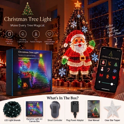 🎄 Smart Animated Christmas Tree Lights | App-Controlled LED Holiday Display ✨