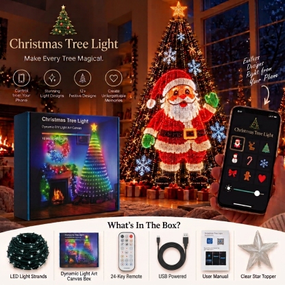🎄 Smart Animated Christmas Tree Lights | App-Controlled LED Holiday Display ✨
