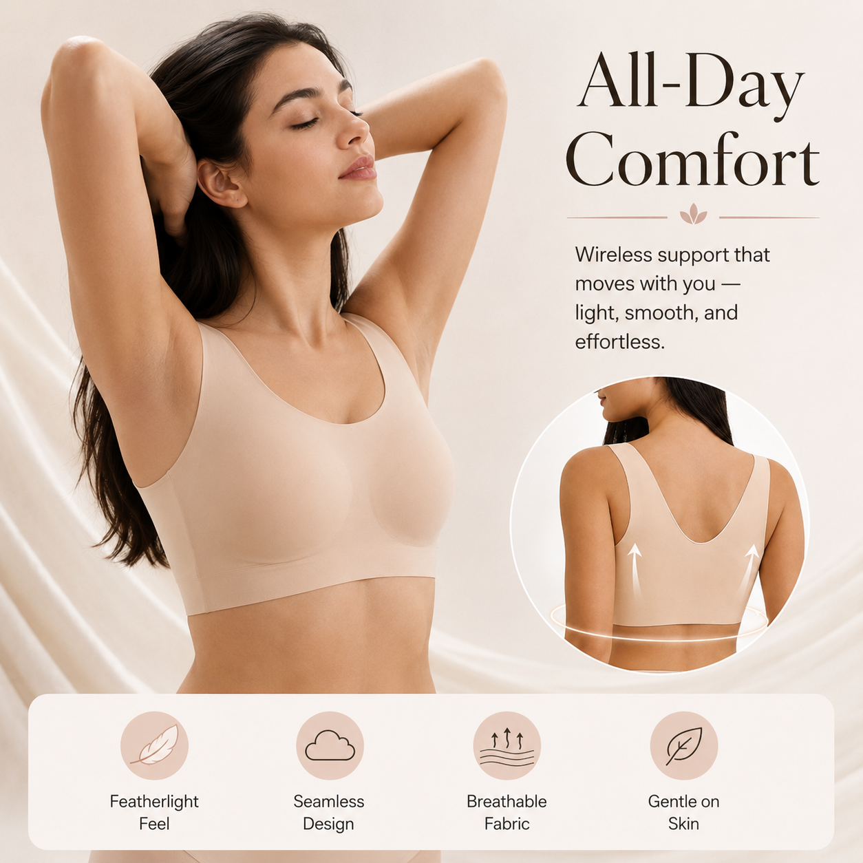 Seamless wireless bra soft feel profile photo
