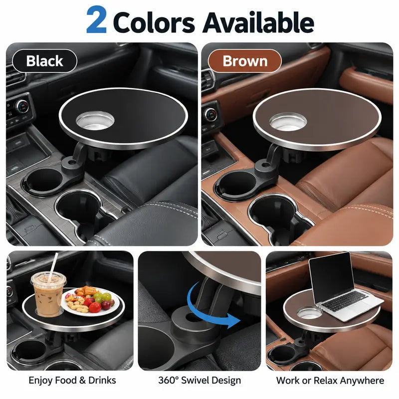 Black and brown adjustable car tray styles