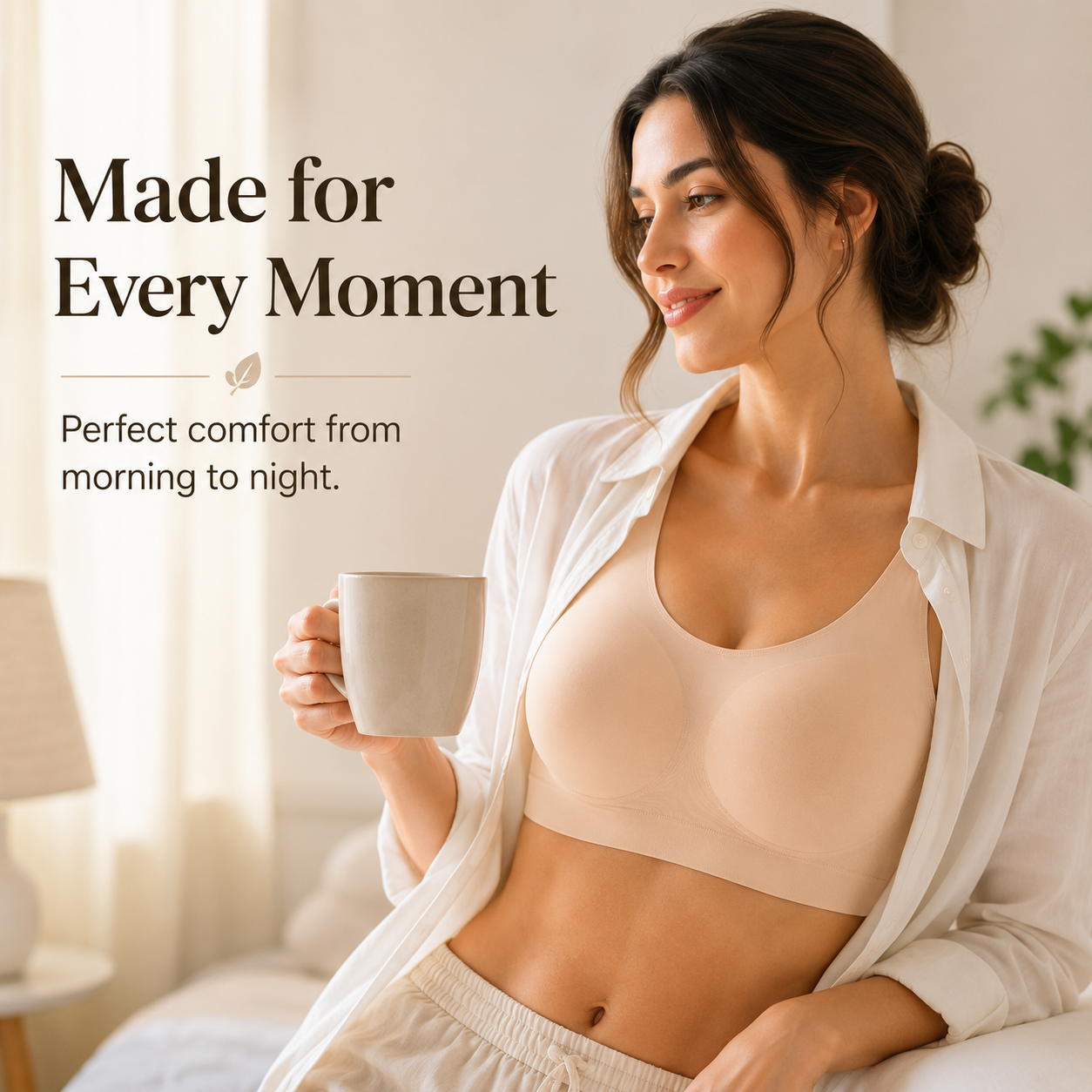 Everyday wireless bra lifestyle wearing scene