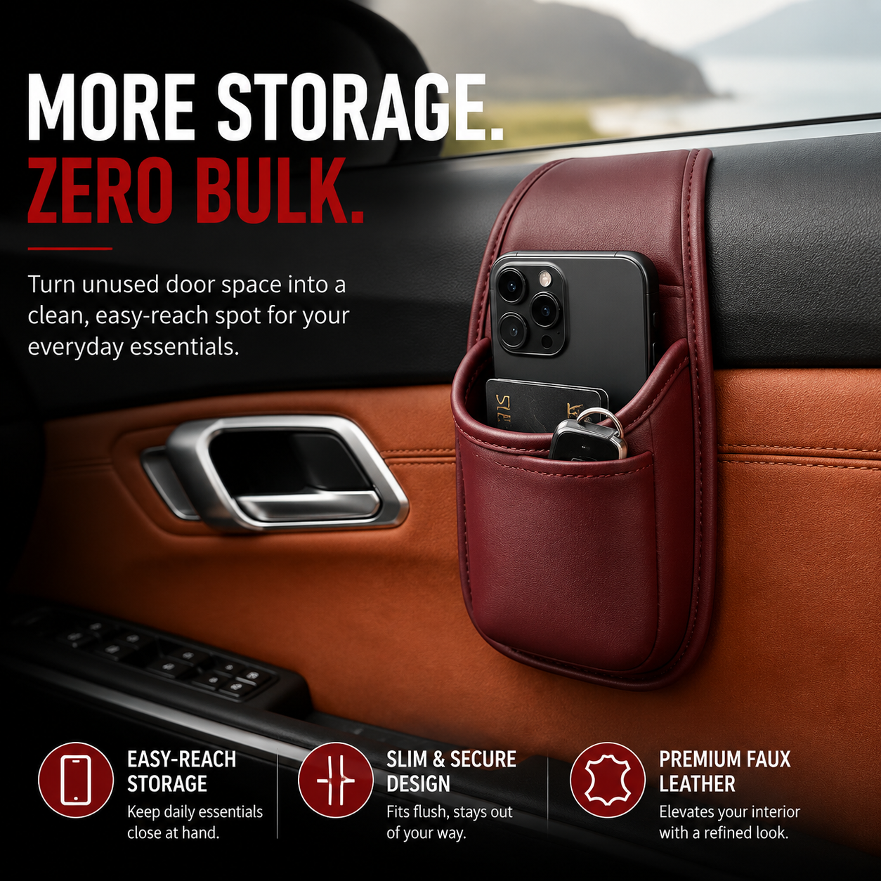 Car door storage organizer